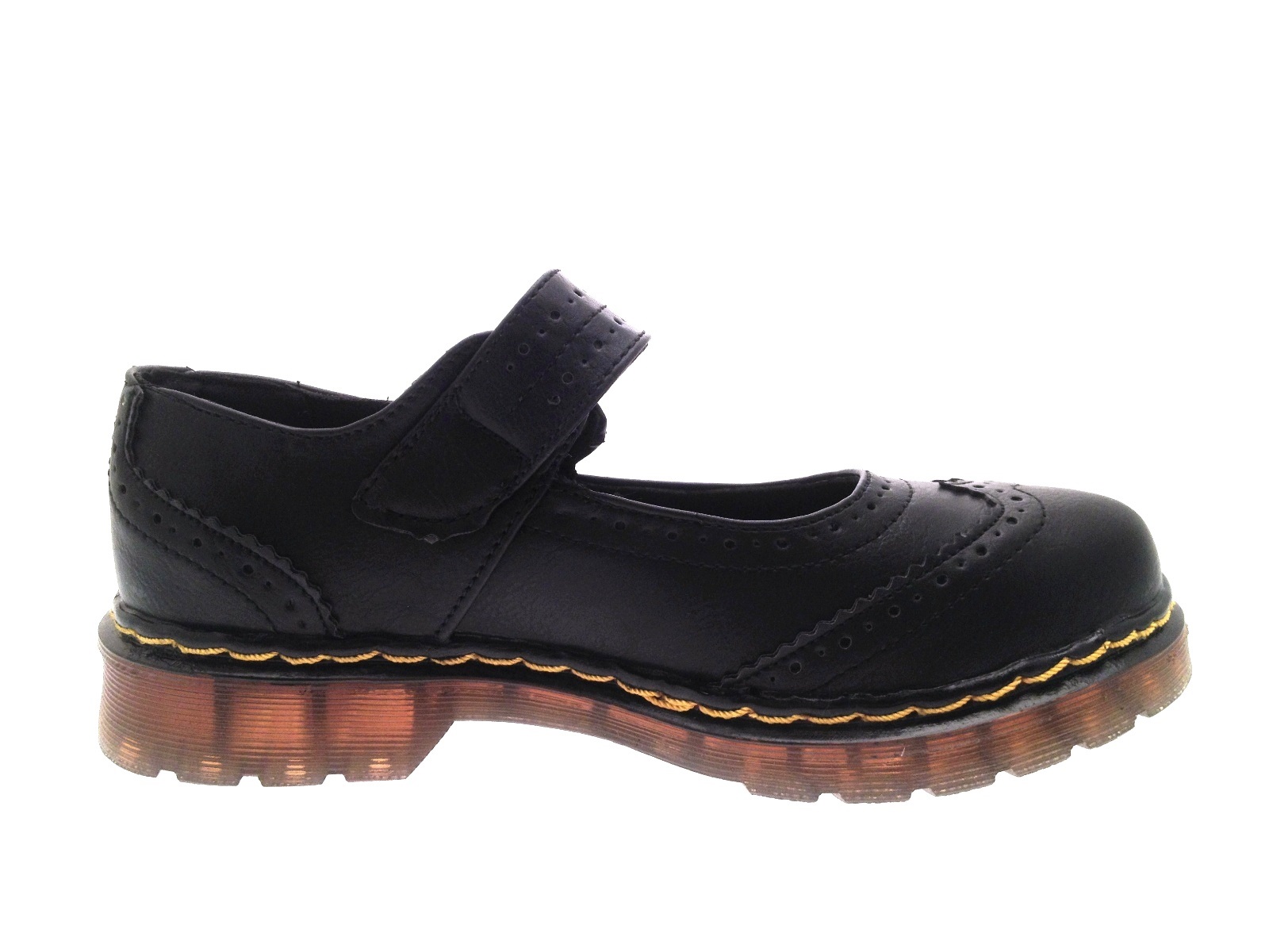 black chunky t bar shoes